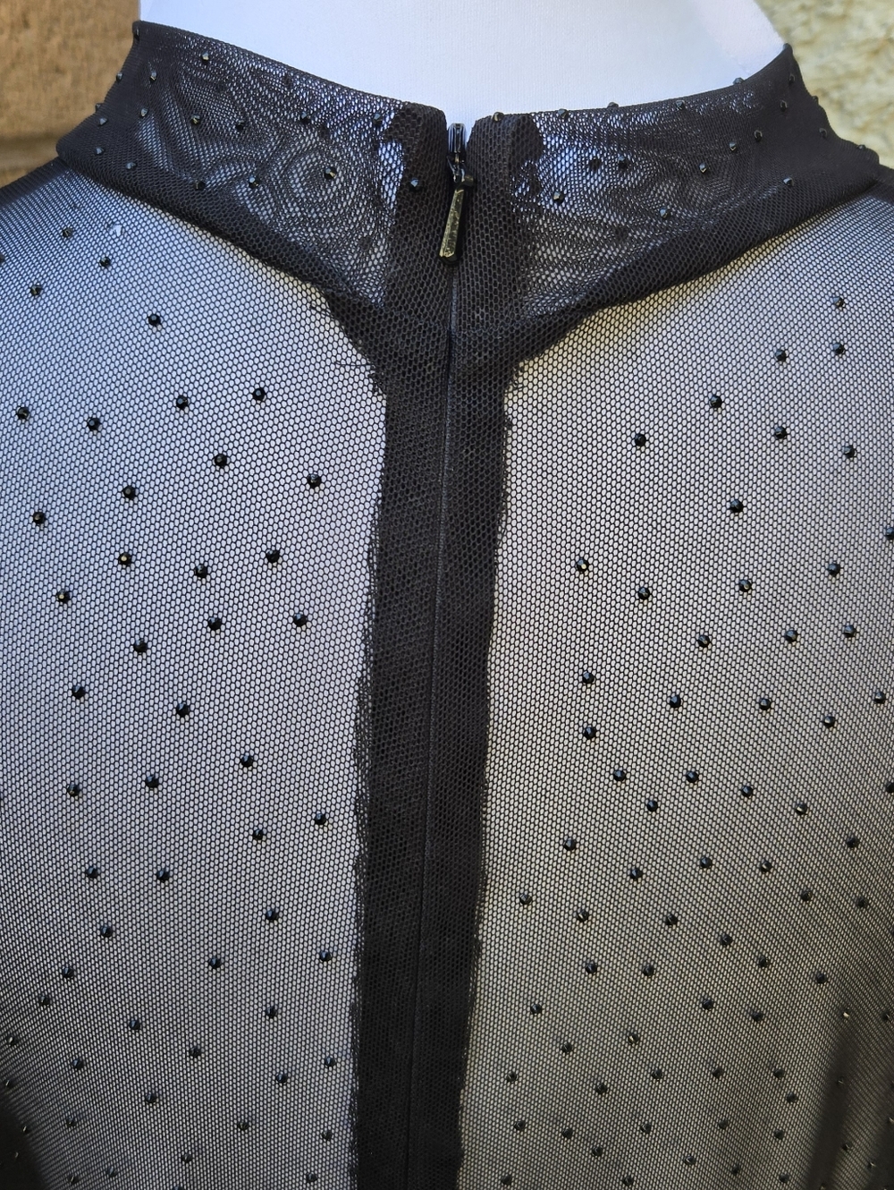 Black Halo Lexington Long Sleeve Mesh Evening Gown - Picture 11 of 16